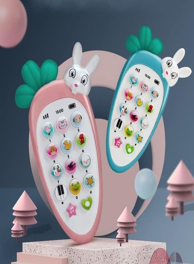BLISSBORN Radish Style Cute Rabbit Face Pretend Play Cell Phone Toy for Kids, Toddlers with Music, Ringtones, Lights - Birthday Party Favors and Gifts for Girls - Pack of 1 - Image 5